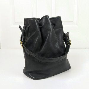 Vintage Coach Legacy Bucket Shoulder Bag Purse Black Leather Medium/Large
